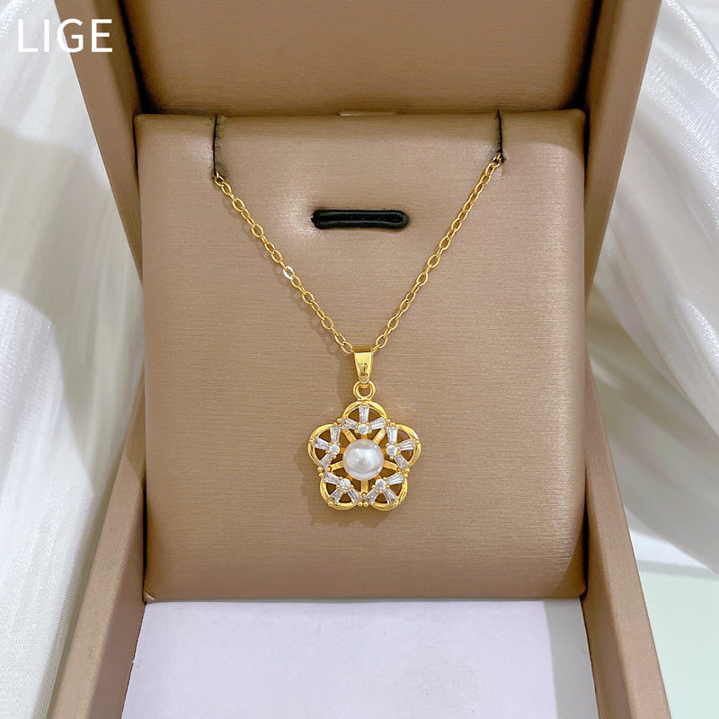 Korean Cosmos Geometric Titanium Steel Electroplating Earrings