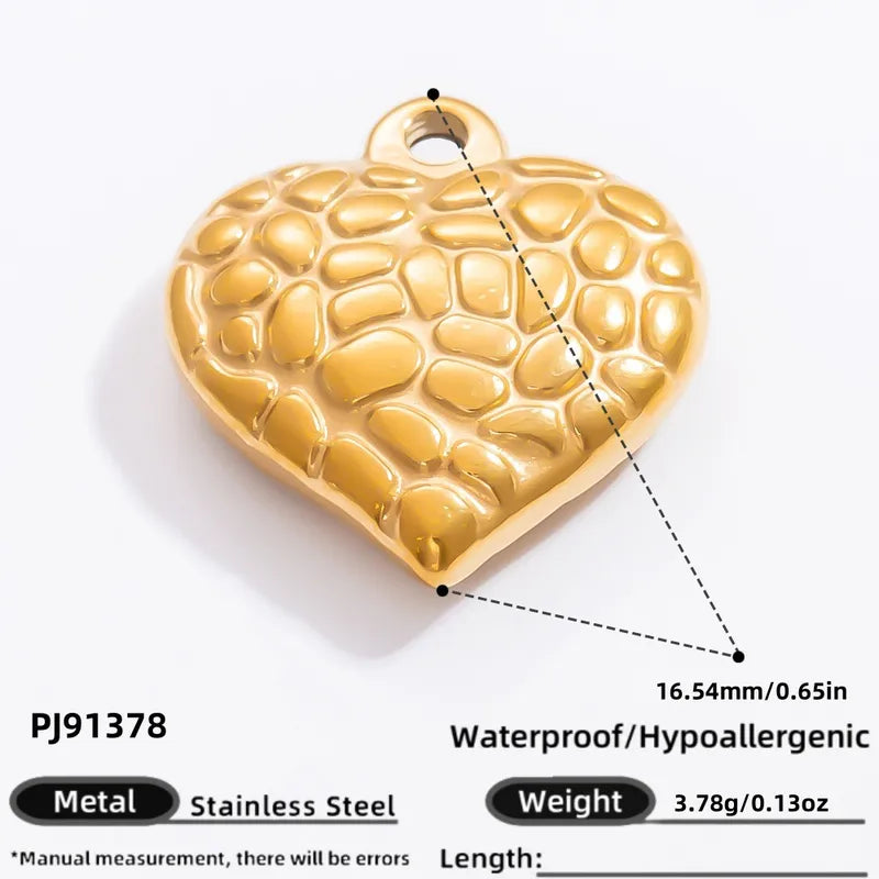 1 Piece 11.1*11.2MM 15.7*17MM 304 Stainless Steel Heart Shape Pendant Chain Jewelry Accessories
