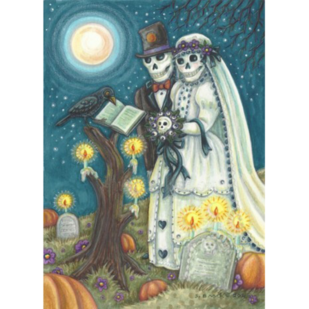 

Halloween Skull - Round Drill Diamond Painting - 30*40CM, 501 Original