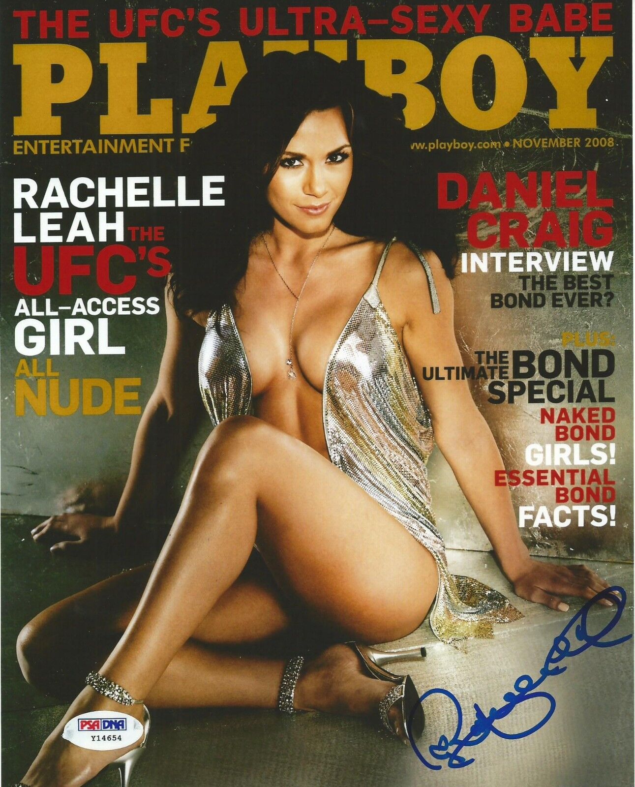 Rachelle Leah Signed UFC 8x10 Photo Poster painting PSA/DNA COA November 2008 Playboy Magazine