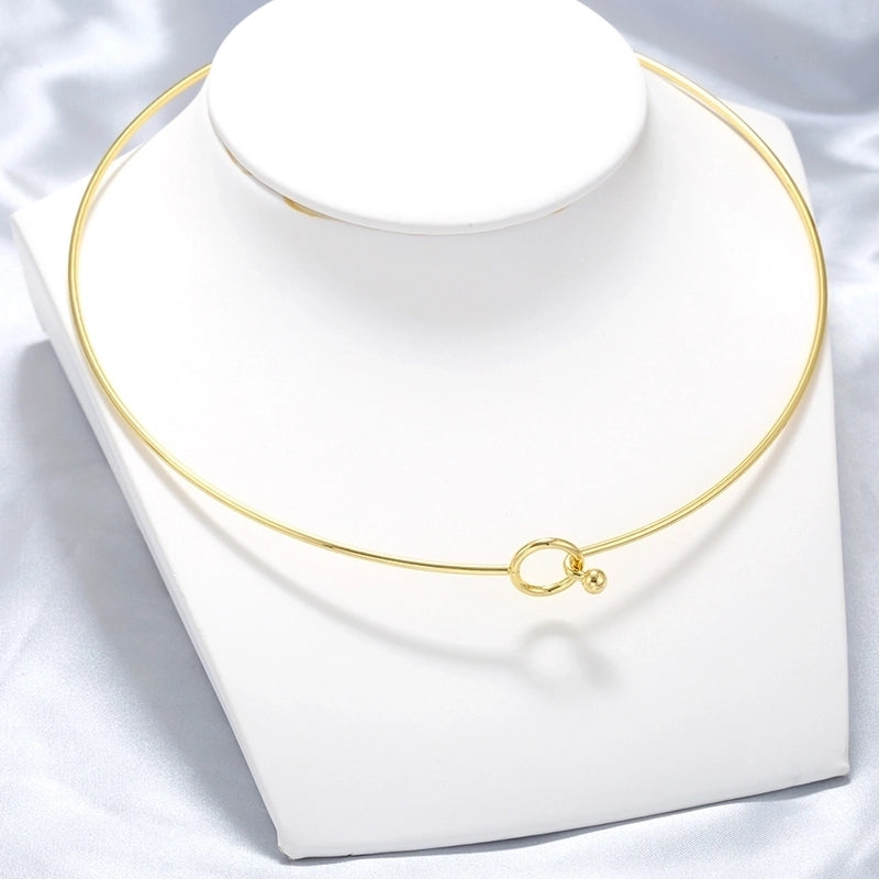 Casual Minimalist Geometric 304 Stainless Steel 18K Gold Plated Choker