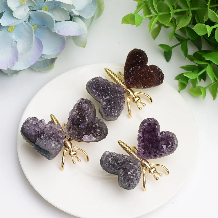 2.1" Amethyst Cluster Butterfly Design Free Form