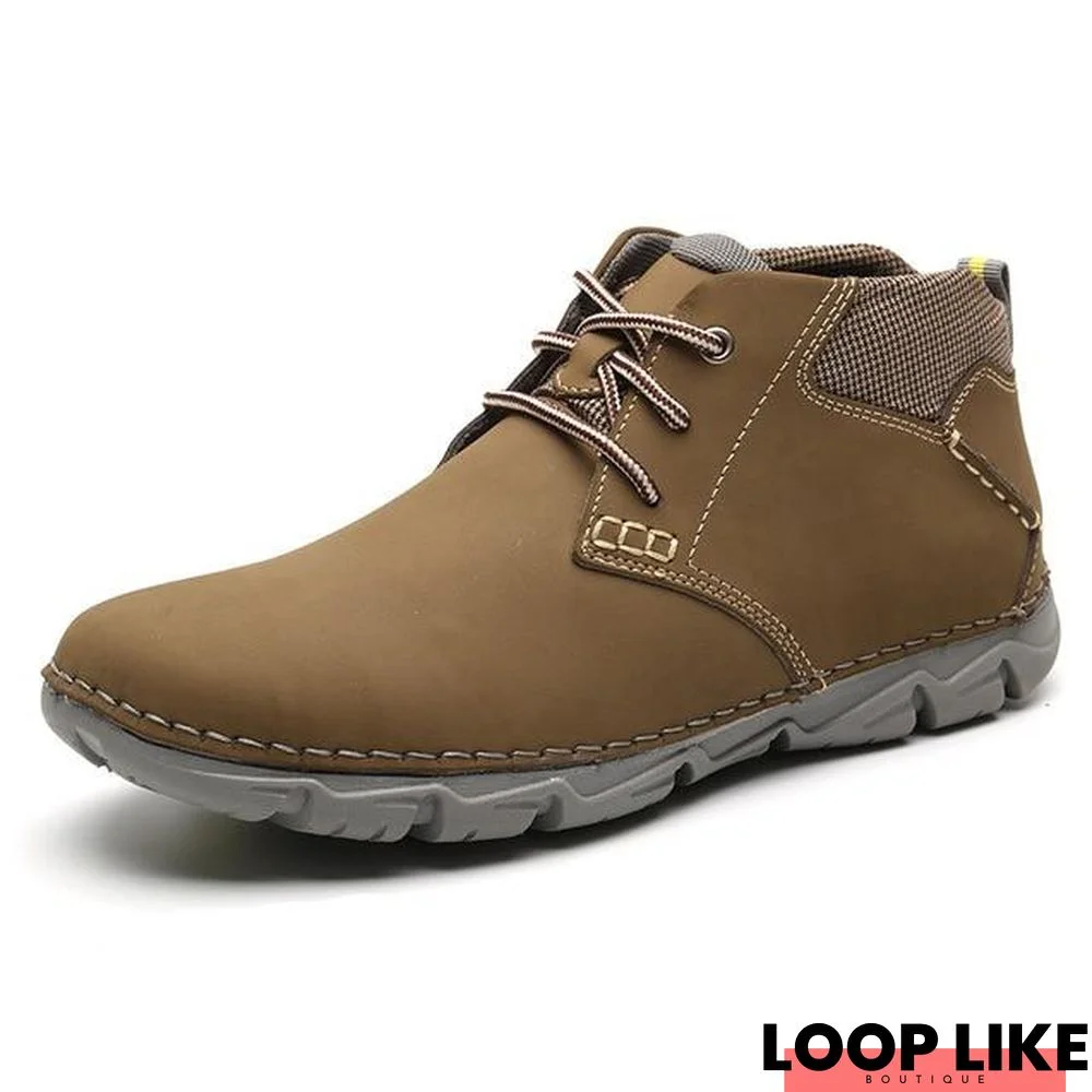 Men Ankle Boots Fashion Men Shoe Vintage Style Leather Male Outdoor Casual Boots Work Footwear