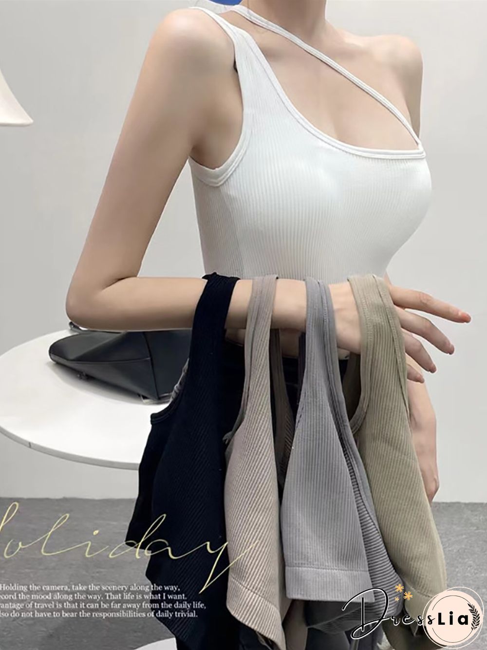 Women Irregular Halter Tanks Tops Y2K Camis Women Sweet Solid Crop Tops Women Crop Tops Spaghetti Tops Summer Women