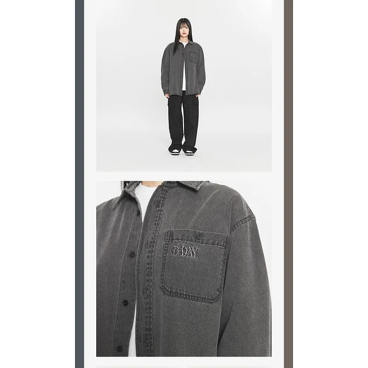 BTS SUGA Agust D TOUR 'D-DAY' Oversized Shirt (dark grey)