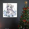 Diamond Painting -DIY Round Drill Wreath White Tigers