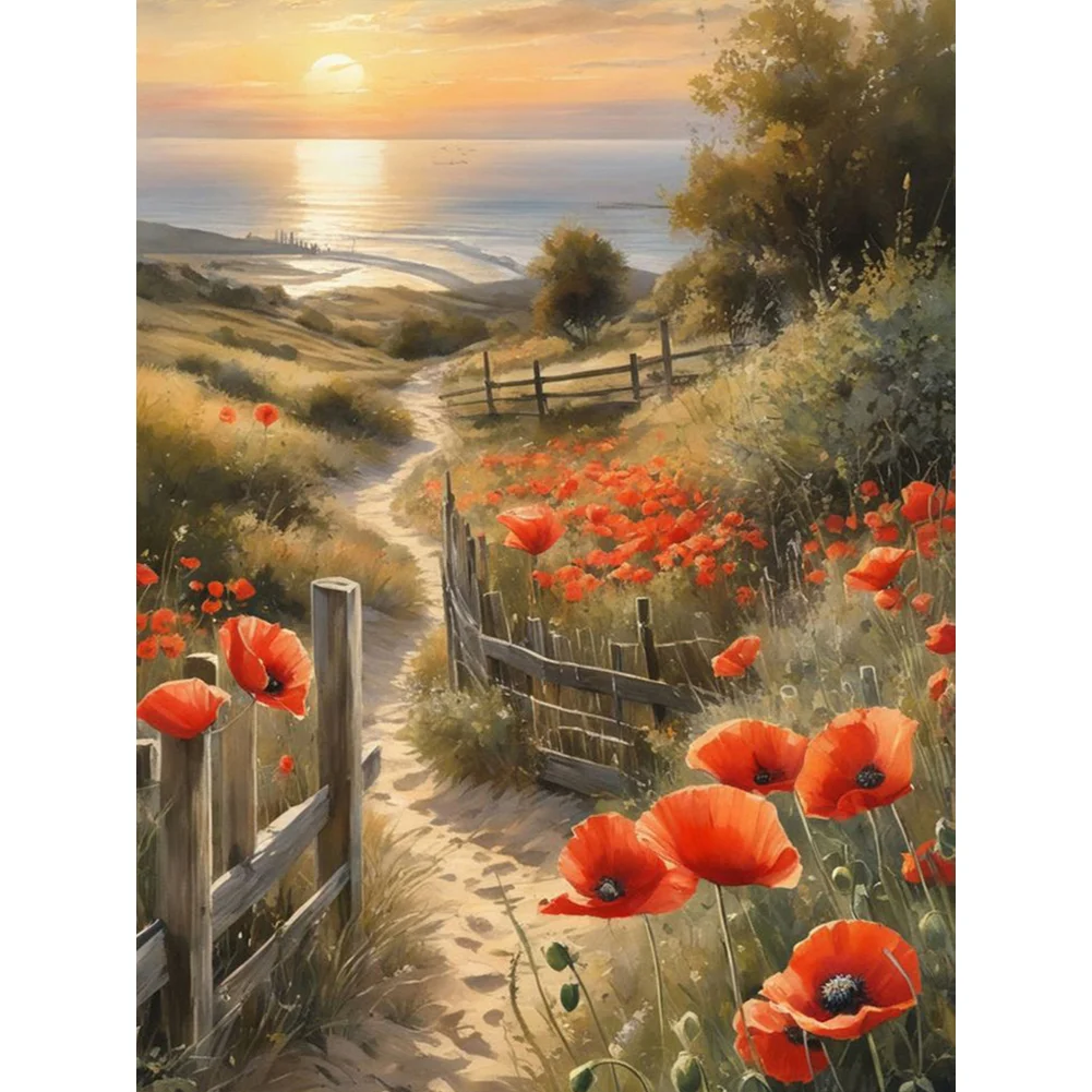 2pcs Diamond Painting - Full Round Drill - Poppy(Canvas|30*40cm)