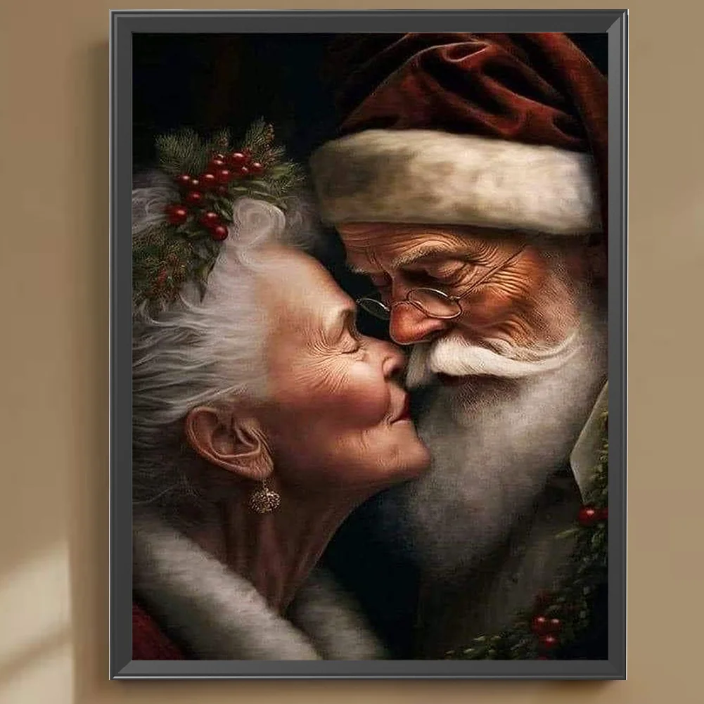 Diamond Painting - Full Square Drill - Xmas Old Couple(Canvas|30*40cm)