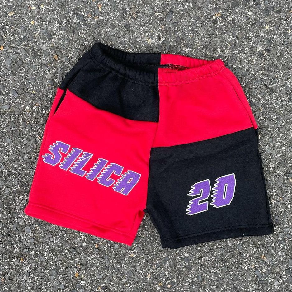 Fashion stitching contrast color sports street shorts
