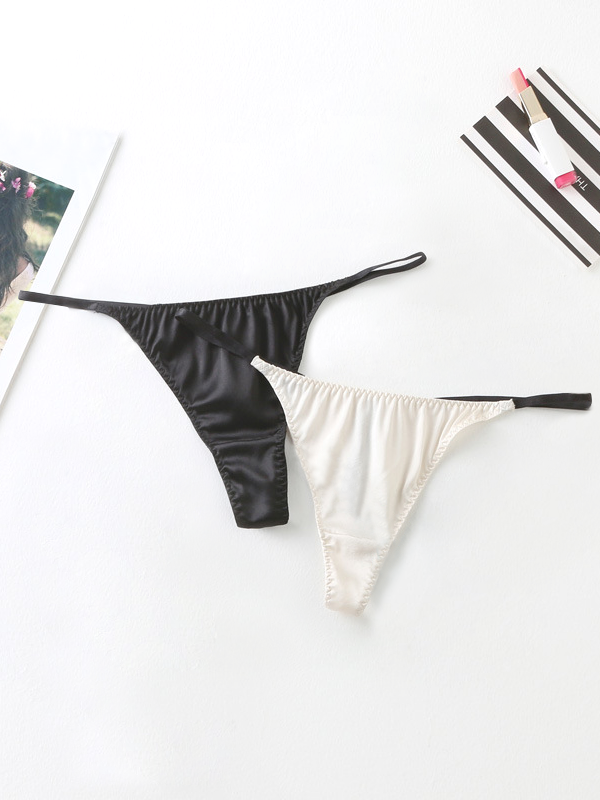 Silk Panties Tangas Sexy Style 2-Pack REAL SILK LIFE