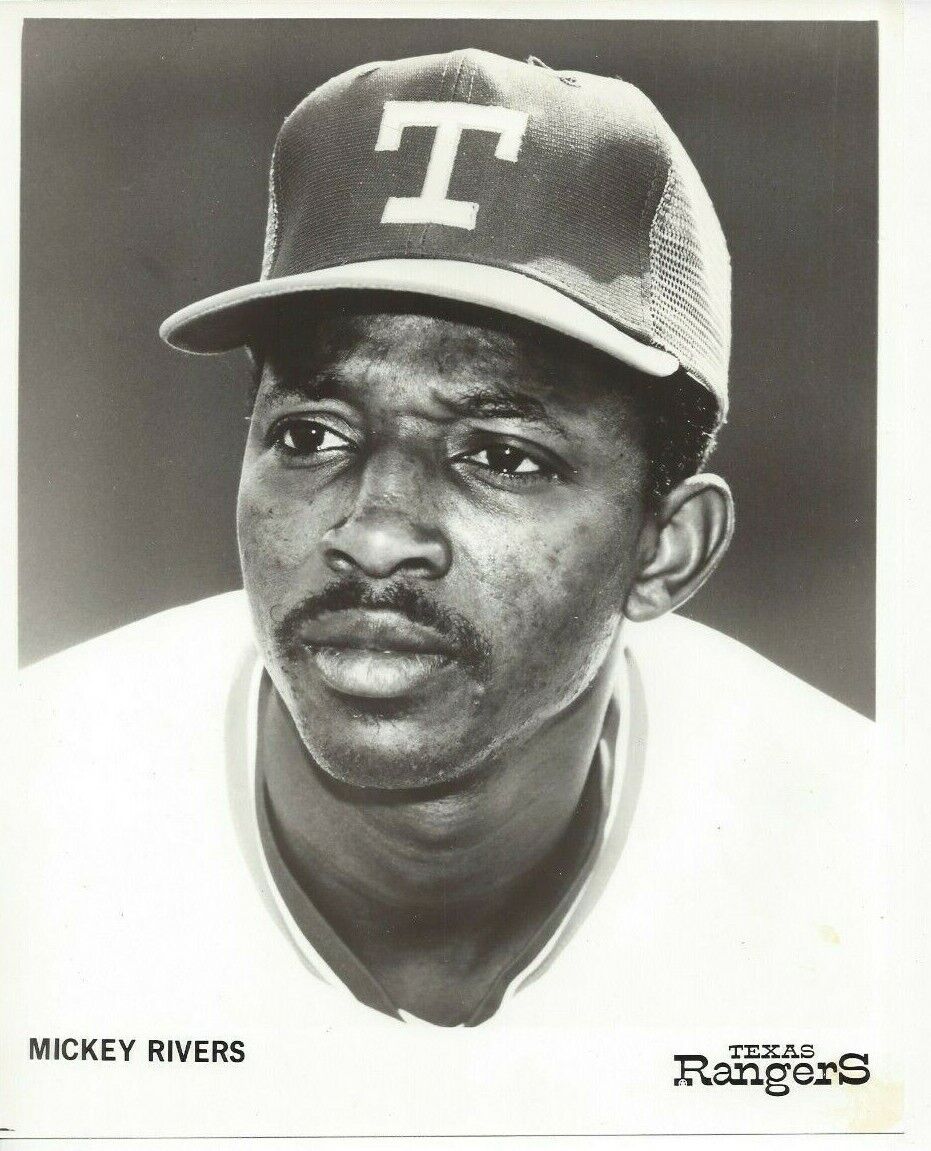 Mickey Rivers Original 8x10 Team Issued Press Photo Poster painting Texas Rangers Rare B809