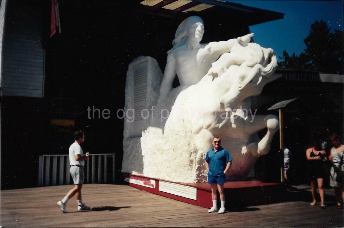 A MAN AT CRAZY HORSE MOUNTAIN Small Scale Replica FOUND Photo Poster painting Color LAKOTA 05 9