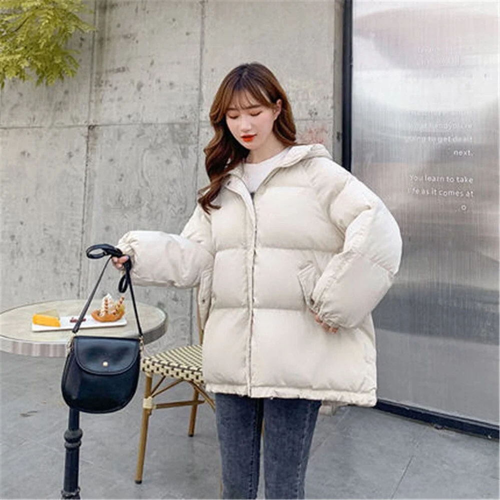 New Short Winter Jacket Women Warm Hooded Down Cotton Jacket Parkas Female Casual Loose Outwear Korean Cotton-padded Winter Coat