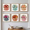 Stamped Cross Stitch Kit for Adults Floral Still Life Cup 18CT tapestrymarket
