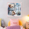 (Multi Style)Winter Window Bear-Full Embroidery 3 Strands 11CT Counted Cross Stitch-40*40CM