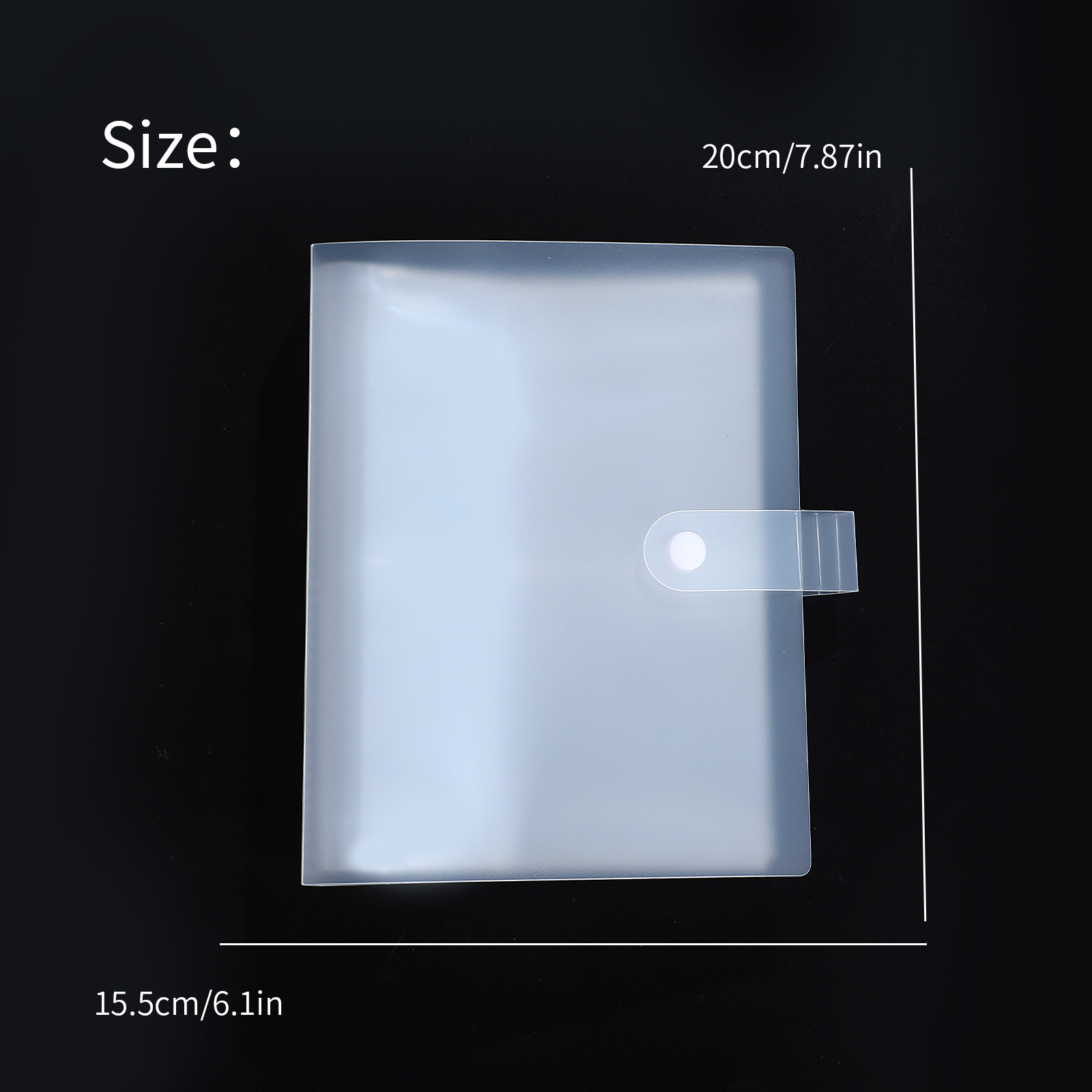 Storage Book - 80 Pages Transparent Matte Snaps Manual Material 