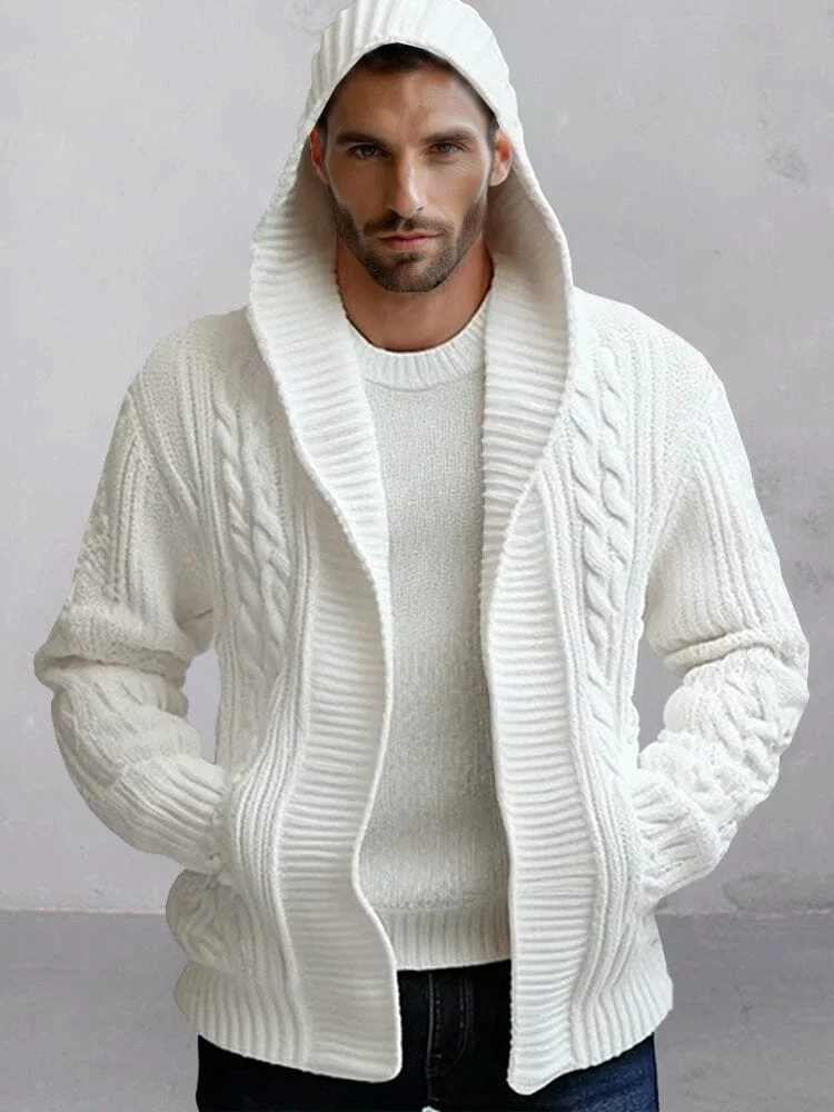 Casual Cable Knit Open Front Cardigan QueenFunky