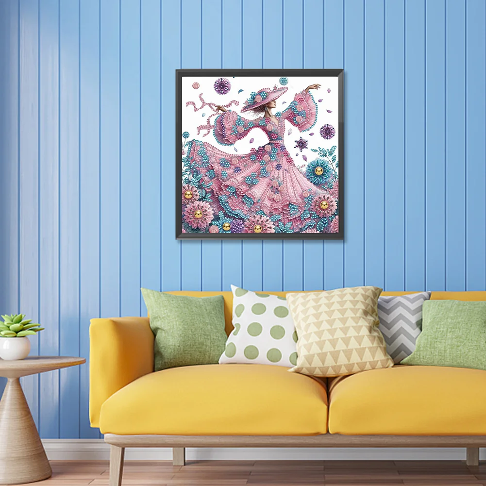 Diamond Painting - Partial Special Shaped Drill - Elegant Lady(Canvas|30*30cm)