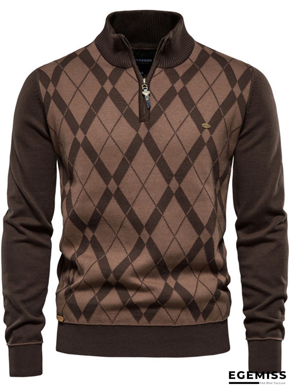 Casual Fashion Half Zipper Long Sleeve Sweater | EGEMISS