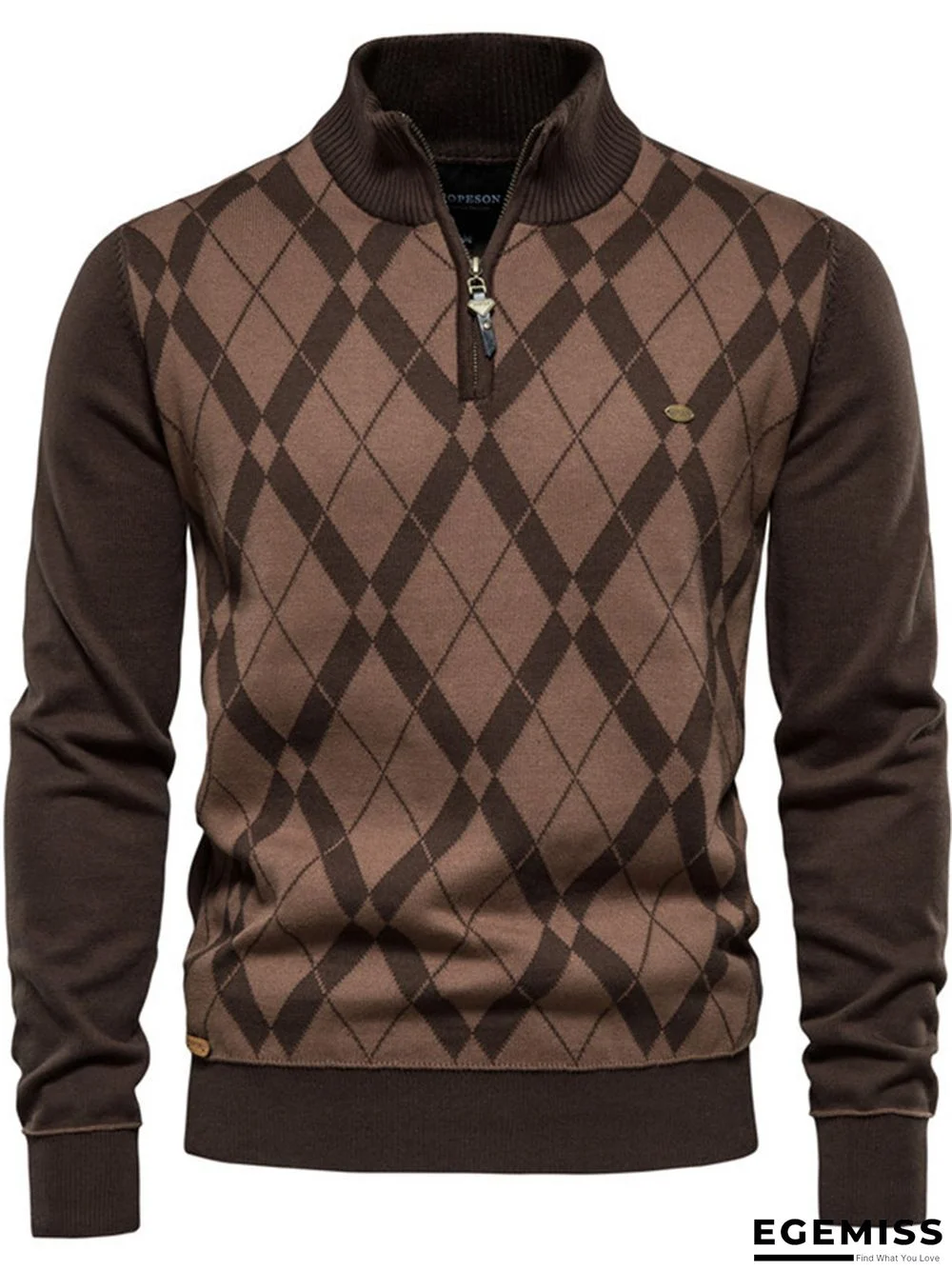 Casual Fashion Half Zipper Long Sleeve Sweater | EGEMISS