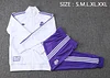 25/26 Real Madrid White long zipper  Training Jacket Set