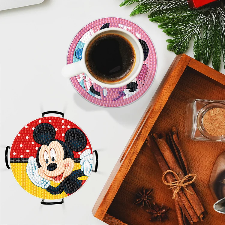 Mickey Mouse - Wooden Coasters Ornaments - DIY Diamond Crafts