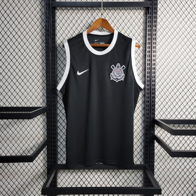 23-24 Vest Corinthians Black Soccer Jersey