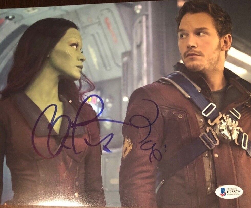 Chris Pratt Zoe Saldana signed autographed 8x10 Photo Poster painting Guardians of the Galaxy