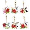 >SALE<6PCS Double Sided Special Shape Diamond Painting Keychain (Hummingbird Flower)