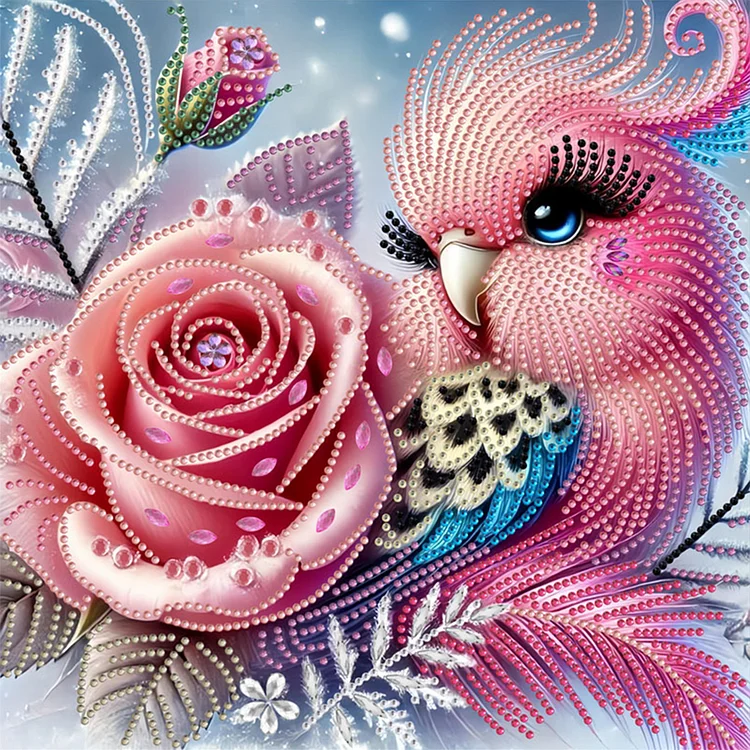 Flower Bird 30*30CM (Canvas) Special Shaped Drill Diamond Painting gbfke