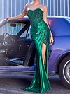 Beaded Asymmetric Bandeau Evening Maxi Dress