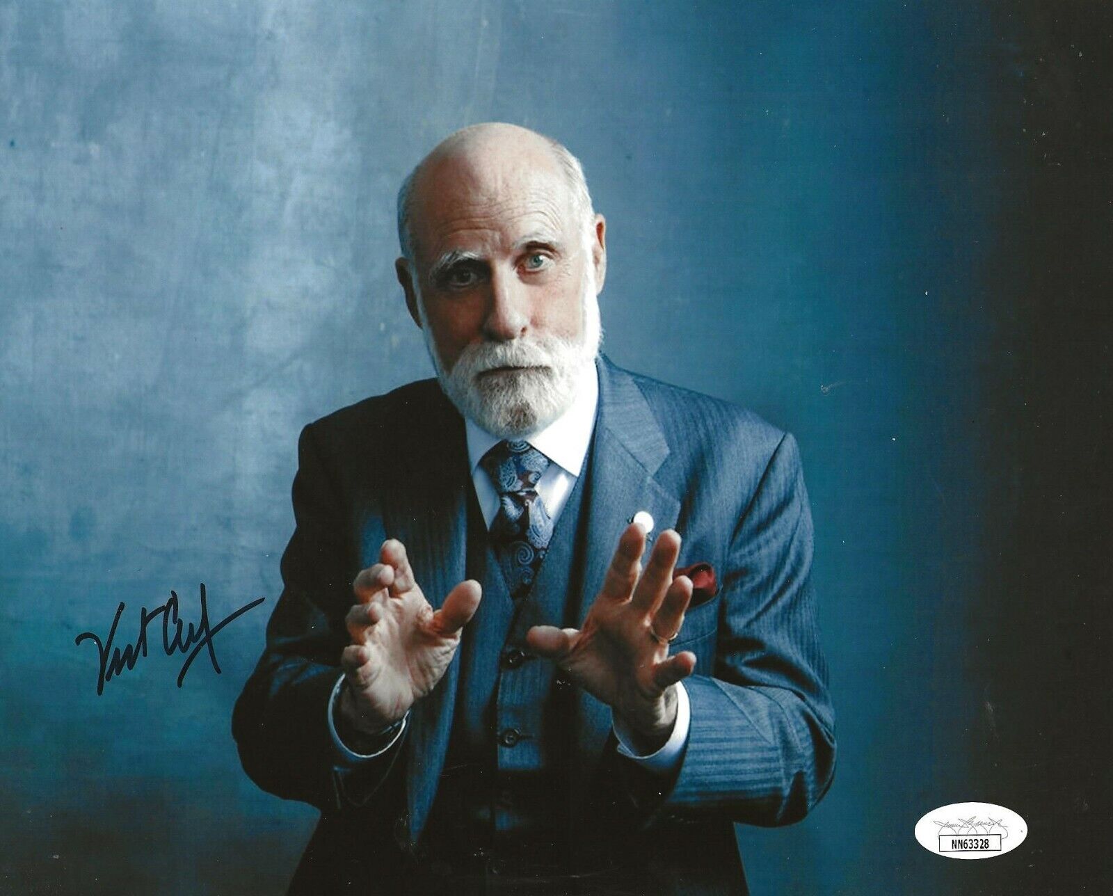 Vint Cerf signed 8x10 Photo Poster painting Creator of the Internet autographed 2 JSA Certified