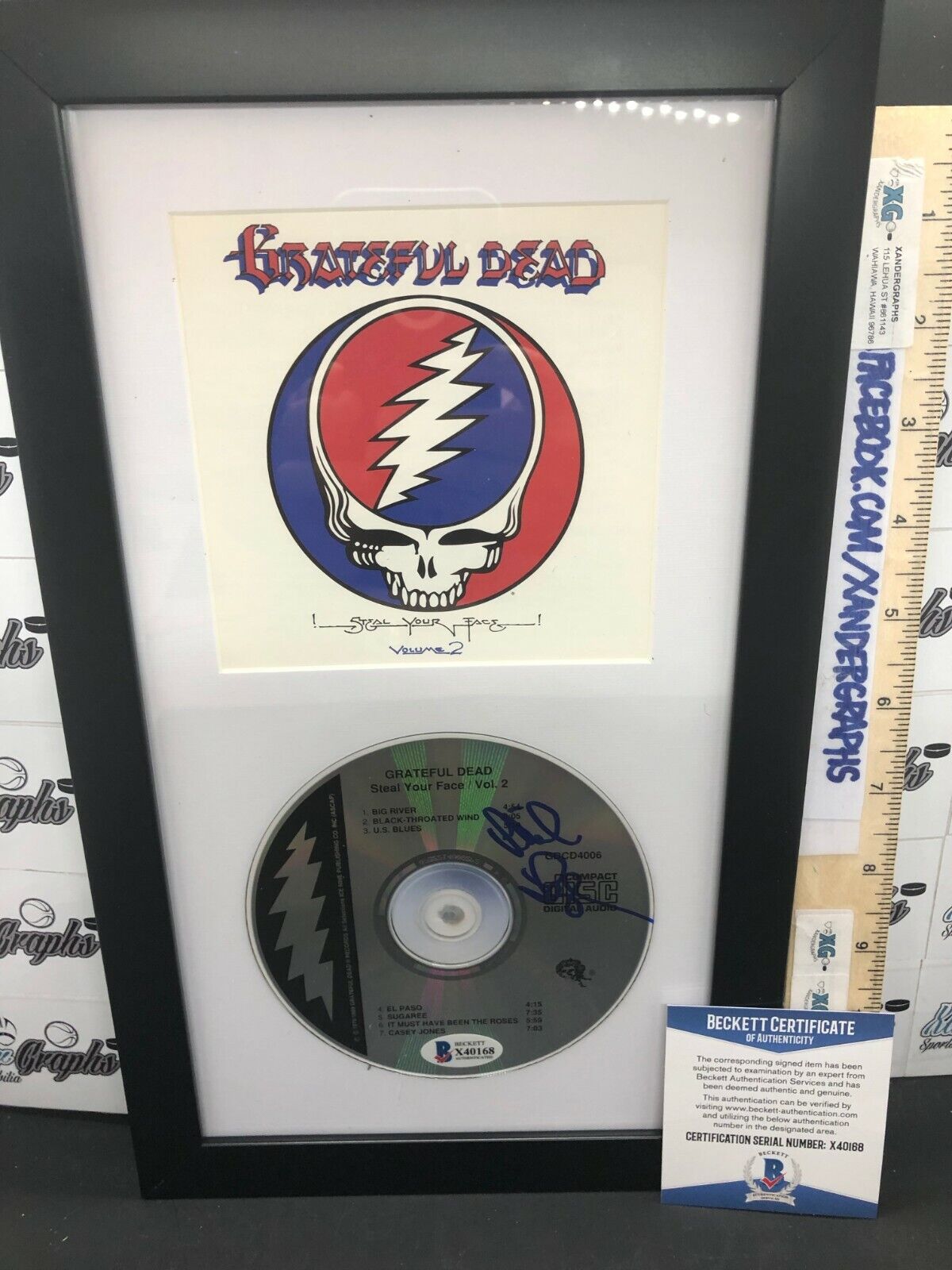 PHIL LESH GRATEFUL DEAD SIGNED AUTOGRAPHED CD BOOKLET FRAMED MATTED-BAS COA