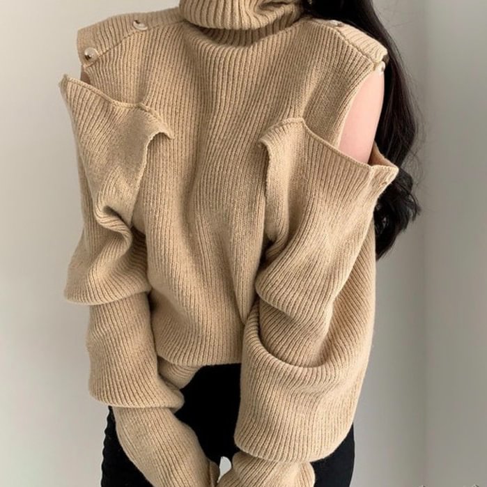 Design off-the-shoulder sweater