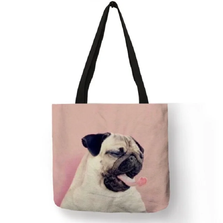Linen tote bag-Dog