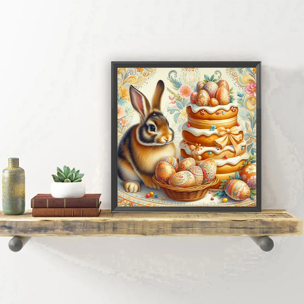 Diamond Painting - Full Round Drill - Easter Bunny Cake(Canvas|30*30cm)