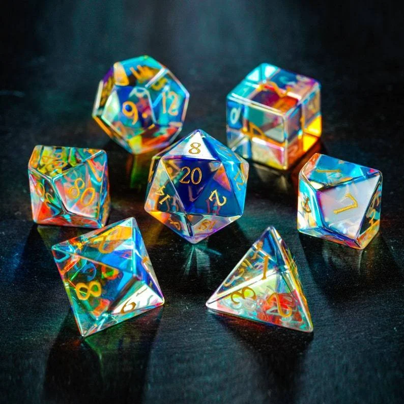 Fantastic Glass DnD Dice Set Moon Dice