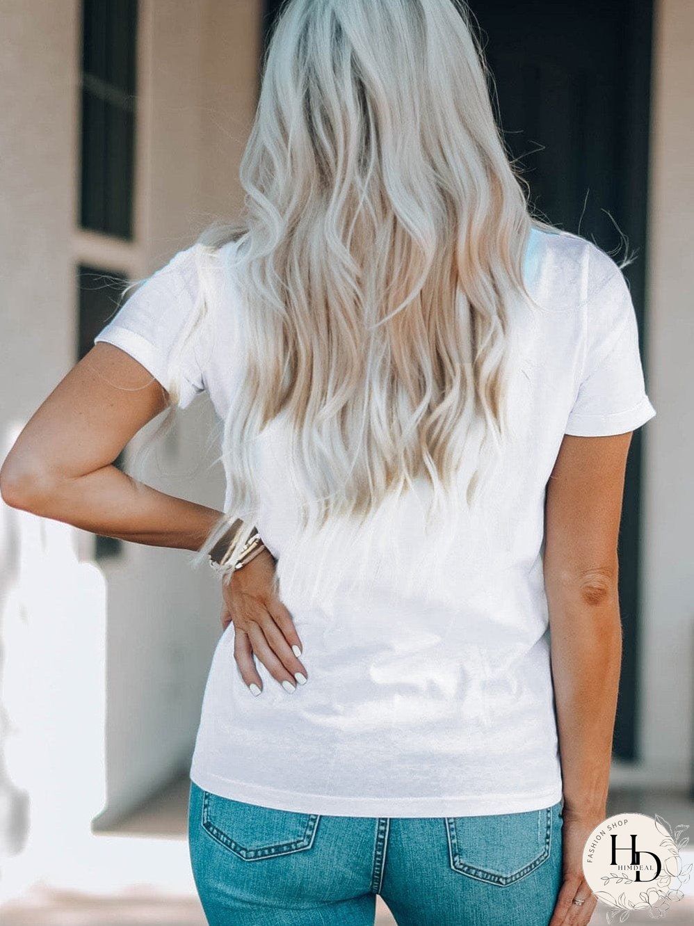 Heifer Print White Graphic Tee with "Hay Fall" Design