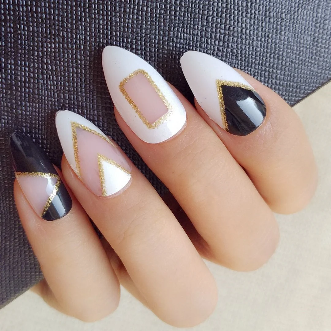 Dream Catcher Short Stiletto False Nails With Design Press On Artificial Fake Nails Tips DIY Full Cover Manicure Tool-Nail Inspo