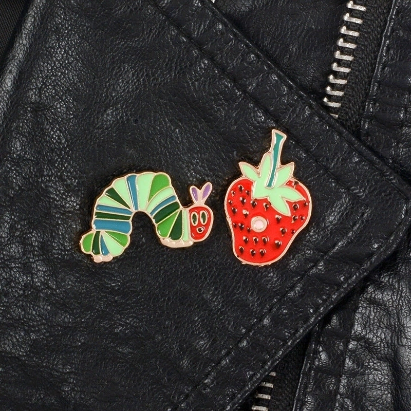 Cartoon Style Pin Fruit Alloy Stoving Varnish No Inlaid Unisex Brooches