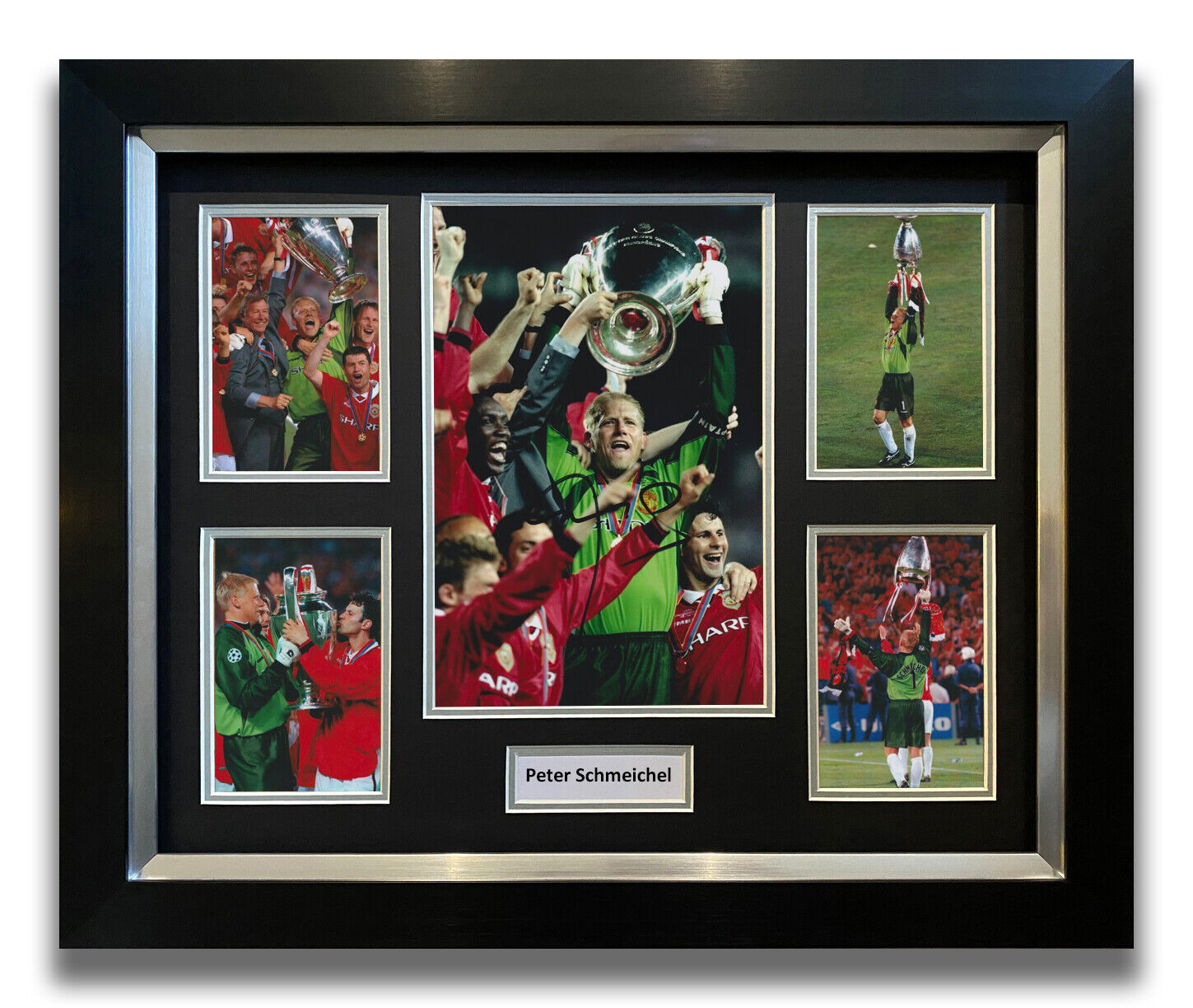 PETER SCHMEICHEL HAND SIGNED FRAMED Photo Poster painting DISPLAY - MANCHESTER UNITED AUTOGRAPH.