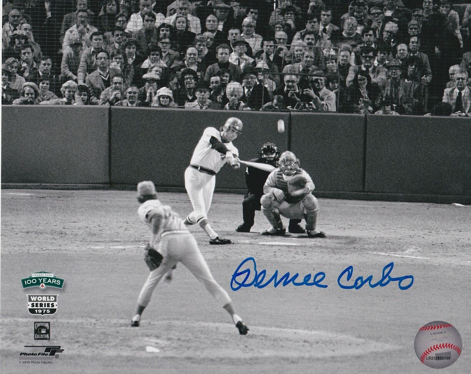 BERNIE CARBO BOSTON RED SOX WS HR ACTION SIGNED 8x10