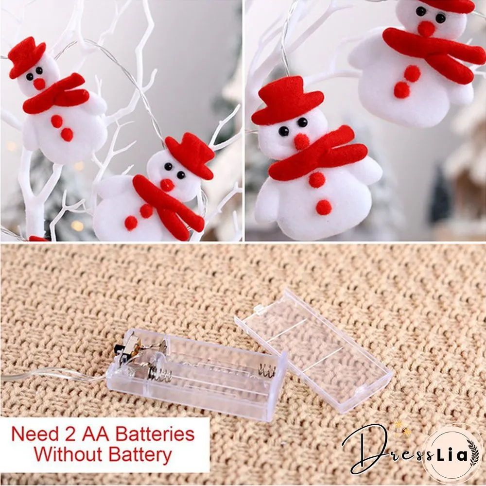 Leds 54Ft Christmas Snowman String Lights Waterproof Light Short Plush For Decorations
