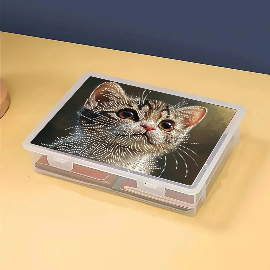 Cat 5D DIY Full Diamond Art Storage Box Crystal Mosaic Storage Container Kit