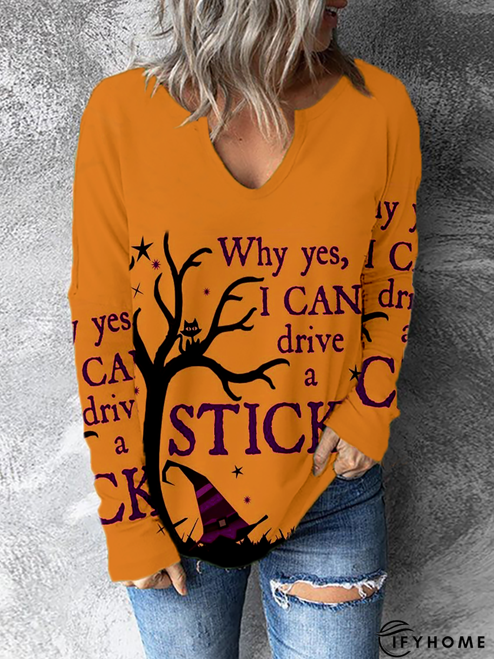 Halloween V Neck Casual Tunic T-Shirt | IFYHOME