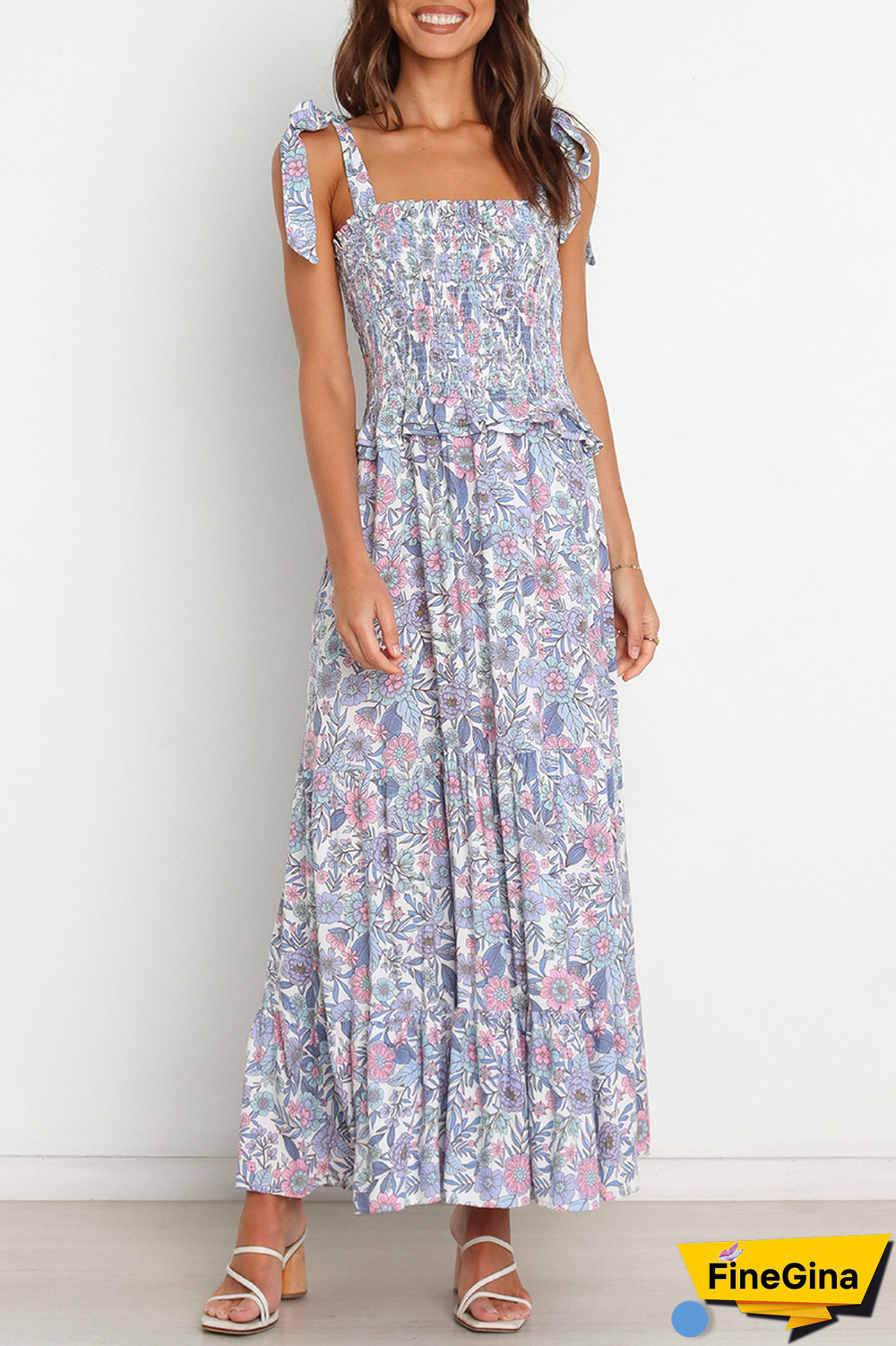 Casual Print Patchwork Spaghetti Strap Straight Dresses