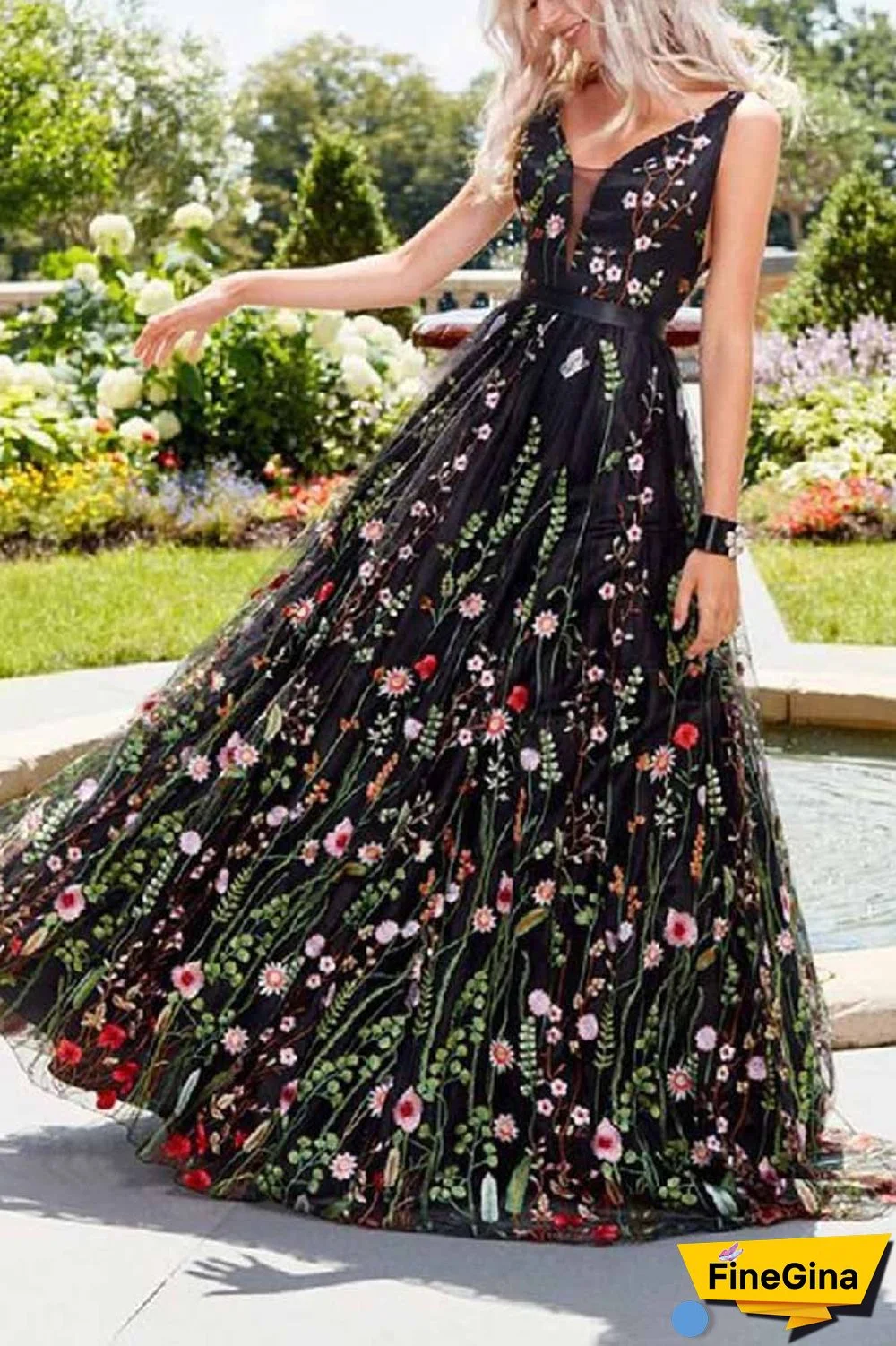 Deep V Neck Sexy Maxi Dress