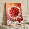 DIY Pearl Painting Red Roses for Home Wall Decor with Frame(30x40cm)
