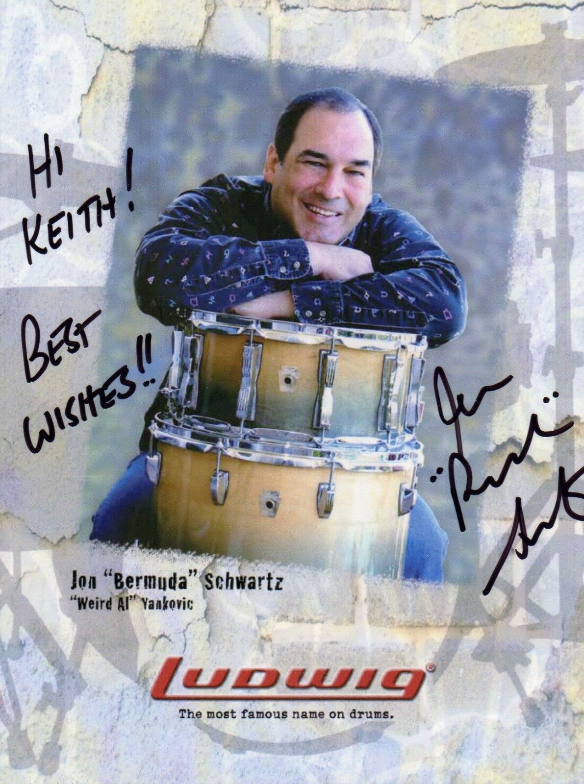 JON 'Bermuda' SCHWARTZ AUTOGRAPH, PERCUSSIONIST, AL YANKOVIC