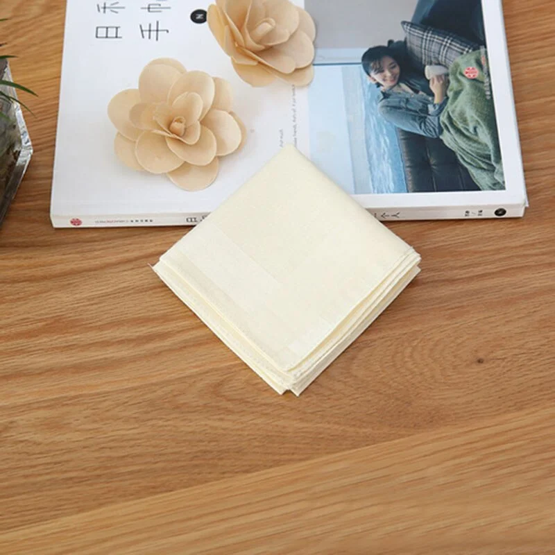 Handkerchiefs Women Cotton Plaid Retro High Quality Elegant Square Towel Pocket Womens Trendy Korean Style Ladies Simple Casual